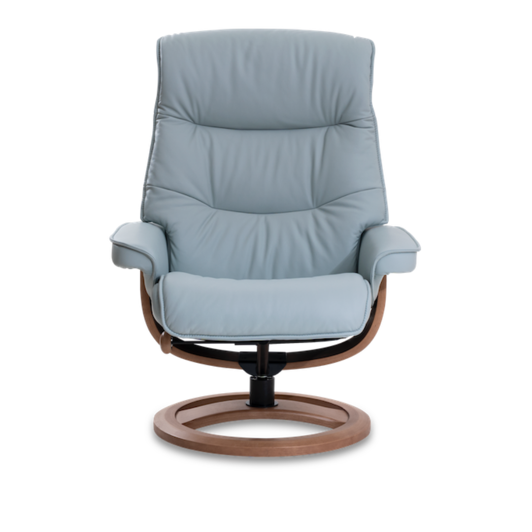 Nordic Chair with Ottoman Ring Base - Nature Beech