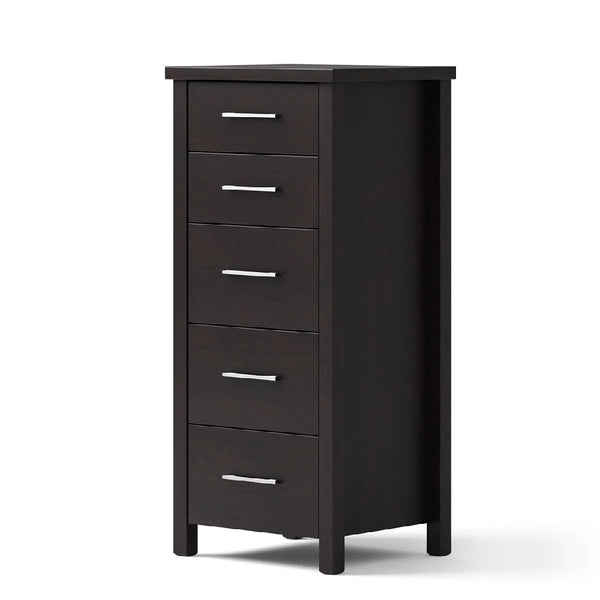 Monarch Black 5 Drawer Slimboy - BEDS4U