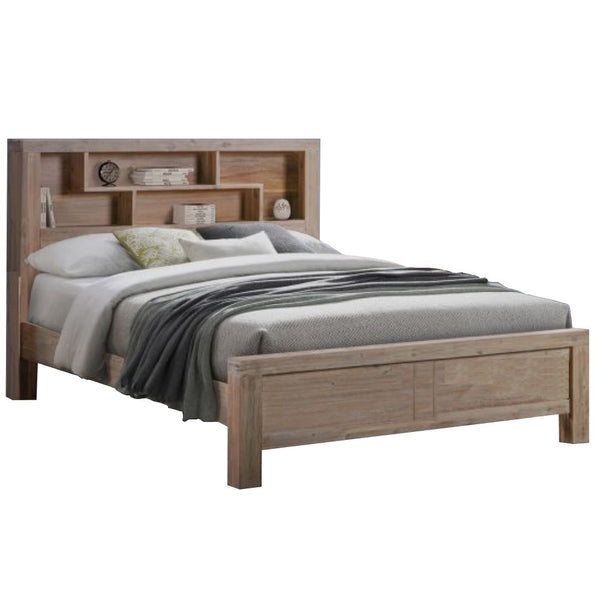 Milano Queen Bedframe with Bookcase - BEDS4U