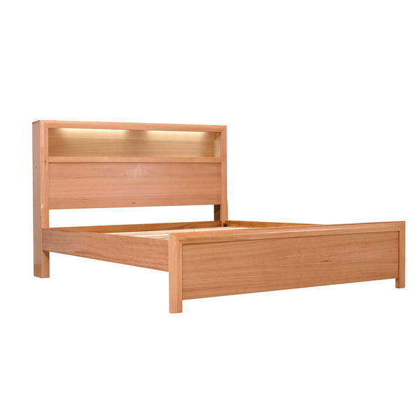 Cresta Queen Bed with Bookcase + USB - BEDS4U