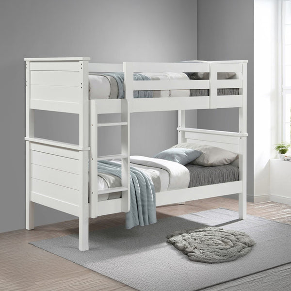 Chaplin White Single Bunk - BEDS4U 